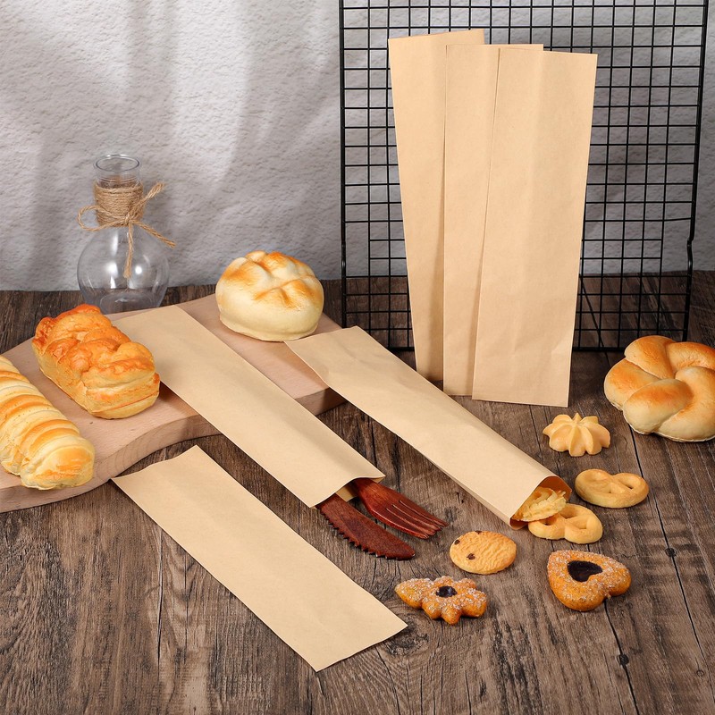 500 Pcs Paper Silverware Bags 10" x 2-3/4" Brown Utensils