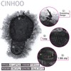 CINHOO Gray Ponytails Hair Extensions for Black Women,Afro Puff Drawstring