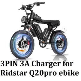 coming data 🔥3pin fast 3A Charger For 52v Ridstar Q20 pro Electric Bike