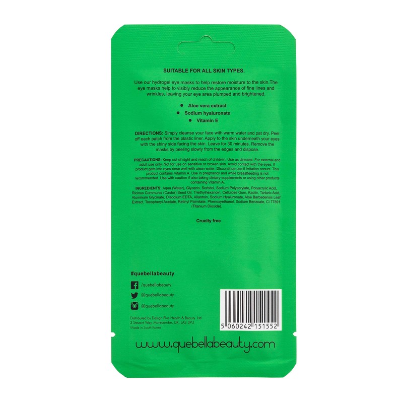 Que Bella Professional Moisturizing Gel Eye Masks - 3 pairs