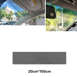 YehVeh 2 Pack Car Windshield Sunshade Vinyl Sticker One-Way Perforated Windshield Tint Strip One Way Window Privacy Film Window Tint Adhesive Glass Wrap Roll for Heat Control Sun UV Protection