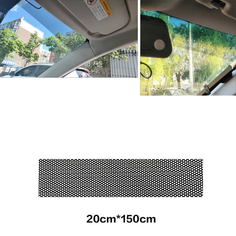 YehVeh 2 Pack Car Windshield Sunshade Vinyl Sticker One-Way Perforated