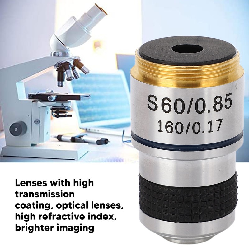 60X Biological Microscope Achromatic Objective Lens RMS Thread 185 Optical