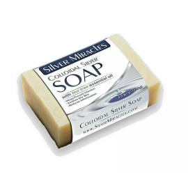 Silver Miracles Colloidal Silver Soap with Tea Tree Essential Oil | Natural Antibacterial Face & Body Bar | Gentle, Moisturizing Cleanser for All Skin Types | Helps with Acne, Irritation & Skin Balance | 100% Handmade