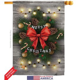 Ornament Collection Christmas Lightful Merry Garden House Flags Kit Winter Santa Marry Xmas Present Reindeer Season Wintertime Snow Small Decorative Gift Yard Banner Double-Sided Made in USA 28 X 40
