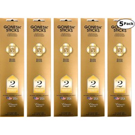 Gonesh Incense Sticks, Classic No. 2 Perfumes of Oils and Spices, Set of 5, 20 Sticks each - Total 100 Sticks