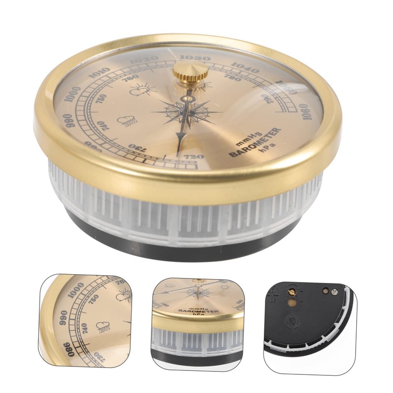 CAXUSD 2pcs Traditional Weather Barometer Metal Barometer Hygrometer Wall-Mounted High