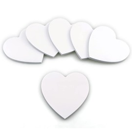 Saktopdeco 6 Pads White Heart Sticky Notes Fun Shaped Sticky Notes Self-Stick Memo Pads for Office School Home