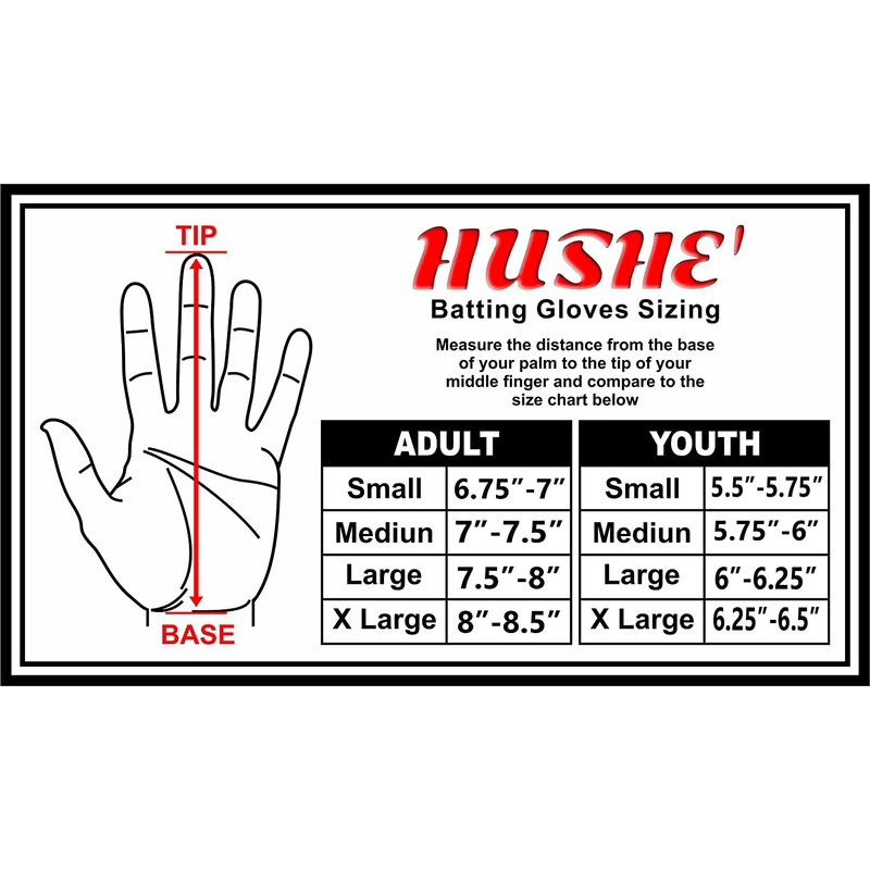 Hushe' Batting Gloves (White Eagle, Adult Medium)