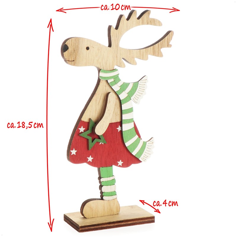 com-four® 2 x Decorative Stand for Christmas, Reindeer Made of