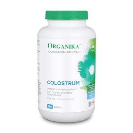 Organika Organika Canadian-Made Colostrum (Bovine)- Immune Support, Grass-Fed- 180caps