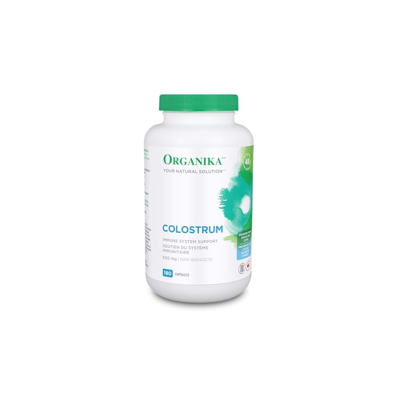 Organika Organika Canadian-Made Colostrum (Bovine)- Immune Support, Grass-Fed- 180caps