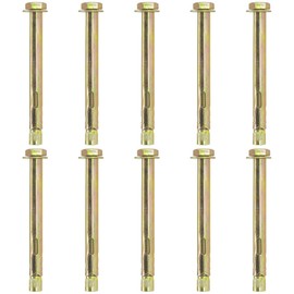 10 Pieces Expansion Bolts – Hexagonal Outer Expansion Sleeve Screws for Concrete and Masonry Wall Fixing (M8 x 100mm)