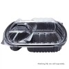 Karat 36oz PP Plastic Microwaveable Black Take Out Box, 3-compartments