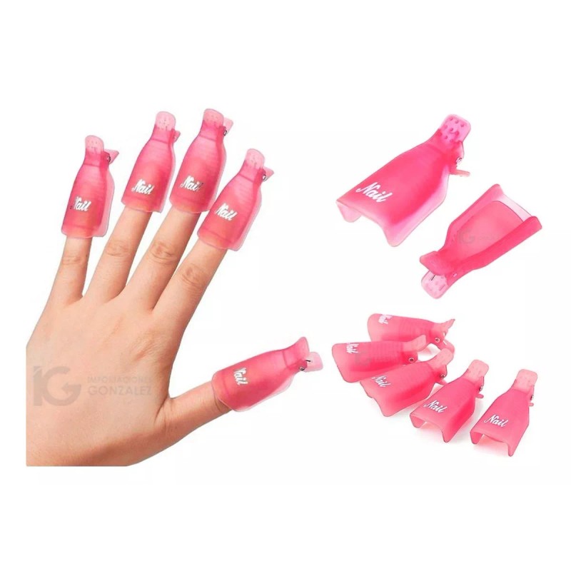 Nail Pinzas Plásticas Retiradoras De Acrílico O Gelish 10 Piezas
