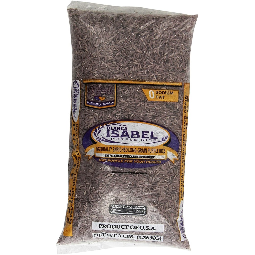 Blanca Isabel Purple Rice, American Long Grain, 3 Pound Bag