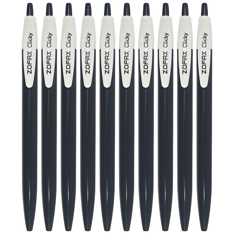 ZOFAX ClicRT Retractable Ballpoint Pens, BLACK, Fine Point (0.7mm), Pack