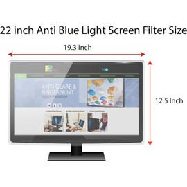 [Pack of 2] Premium Anti Blue Light Screen filter for 22 Inches Computer Monitor, Screen Filter Size is 12.5" Height x19.3" Width, Blocks Harmful Blue Light, Reduce Digital Eye Strain