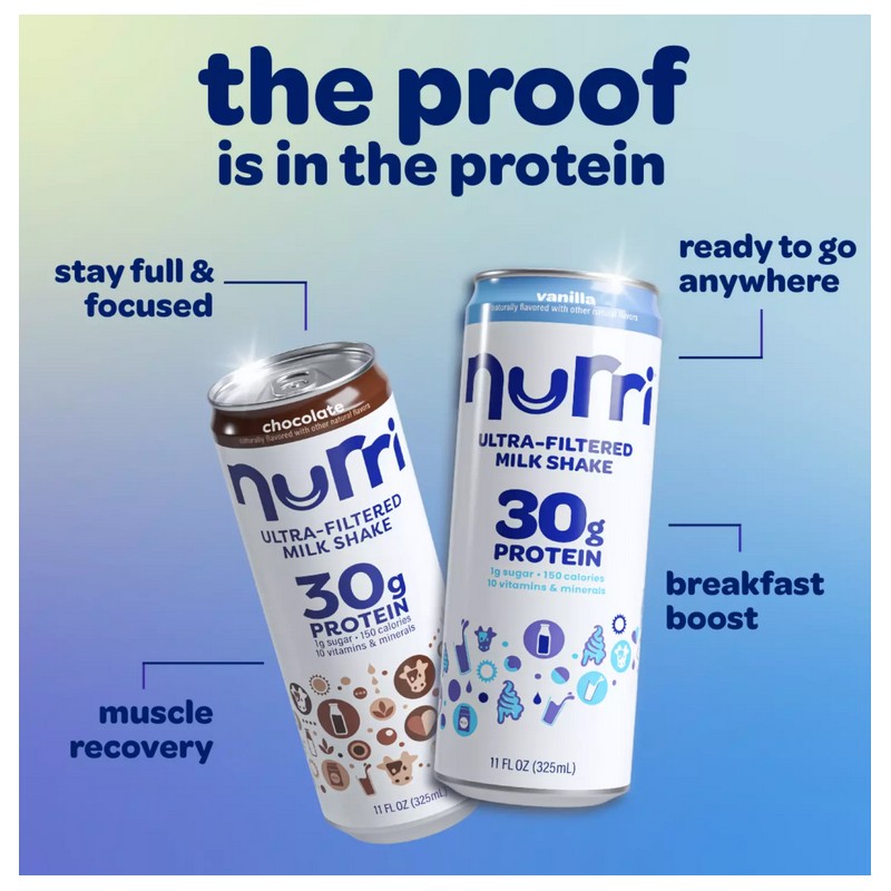 Nurri 30g Chocolate Ultra-Filtered Milkshake 11 fl. oz., 12 pk.