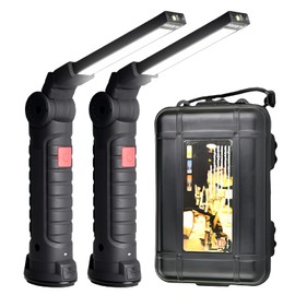 LED Work Light, Set of 2 Workshop Lamps, Work Lamp with Gift Box, Work Light LED, Magnetic Work Lamp for Car Repair, Emergency Lighting, Workshop, Camping