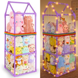 Unicorn Castle Stuffed Animals Storage Zoo Plushies Toy Storage Organizer Pvc Holder Kids Playroom Nursery Storage Shelf