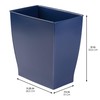 iDesign Small Rectangular Bathroom Trash Set of 2-Navy Blue Waste