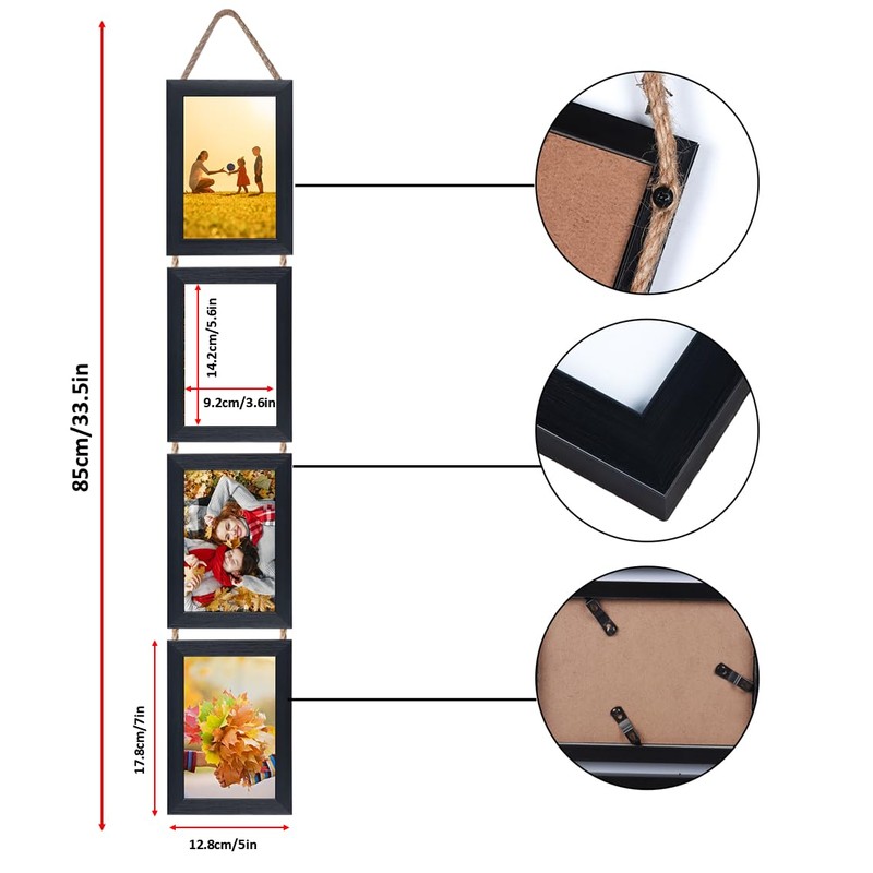 Lavezee 4x6 Collage Picture Frames for Wall Mount Set of