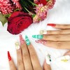 Christmas Velvet Handmade Nail Tips - Almond S / 크리스마스