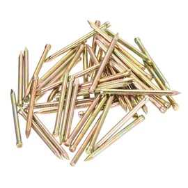 sourcing map Finishing Nails Hand-Drive Hardware Carbon Steel Nails 32mm 1.3-inches 100pcs, Color Zinc