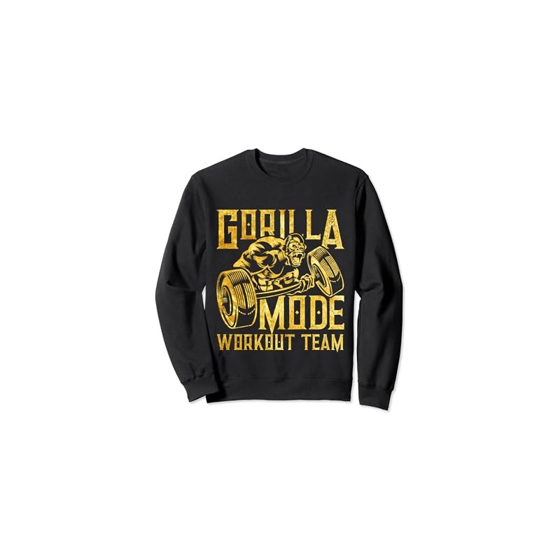 Gorilla Mode Workout Team Dumbbell Beast Gym Fitness Gold Sweatshirt,