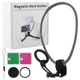 Kryslanix Magnetic Neck Phone Holder for Action Camera & Phones,Neck Cell Phone-Holder,Hands Free POV/Vlog Video Filming,4 in 1 Phone-Chest Mount for Cooking/Riding/Indoor/Outdoor