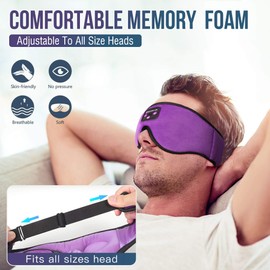 Boodlab Sleep Headphones Sleep Mask 3D Sleeping Eye Mask with Ultra Thin HD Stereo Speakers Washable Adjustable for Sleeping Side Sleepers Air Travel Yoga Meditation Holiday