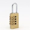 MIONI 2 PCS Solid Brass Combination Lock 4 Copper Digit