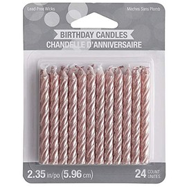 Rose Gold Metallic Spiral Candles