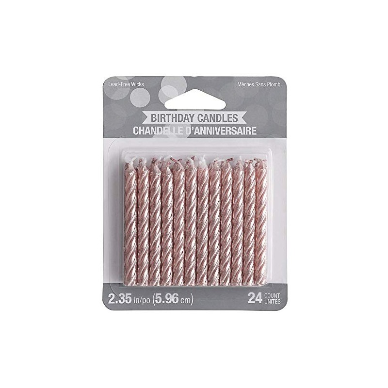 Rose Gold Metallic Spiral Candles