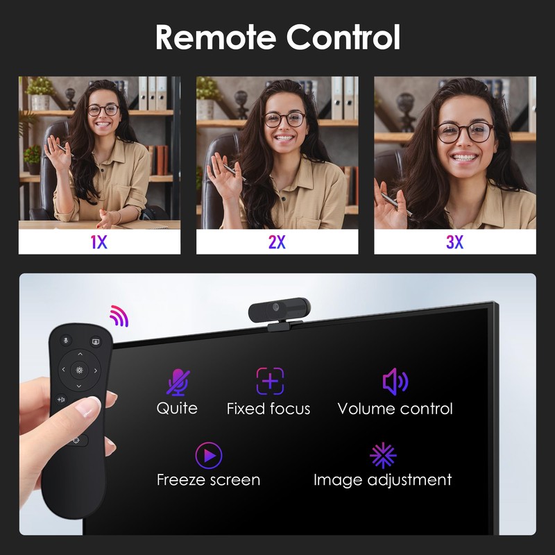 VIZOLINK V21 Webcam 4K, Ultra HD Webcam with Microphone, Speaker,