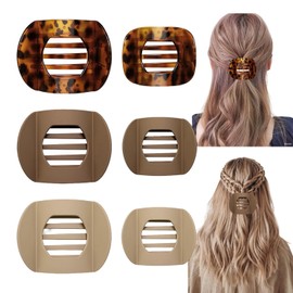 6 Pcs Flat Hair Clips, French Hair Clips 2 Size for Different Hair Style, Flat Claw Clips for Thick/Thin Hairs, Flats Hairs Clips for Women, Curved Claws Clips Accessories for Women