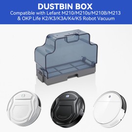 Dustbin Box for Lefant M210/M213/M210B/M210S and OKP K2/K2P/K3/K3P/K3A/K4/K5 Series Robot Vacuums Cleaner - 500ML High Capacity Replacement Dust Container Accessories Parts