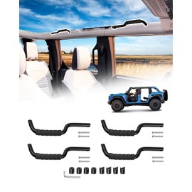 Sunsdrew Bronco Grab Handles, 4PCS Non-Slip Cotton Black Handles for 2021-2025 Ford Bronco Interior Accessories