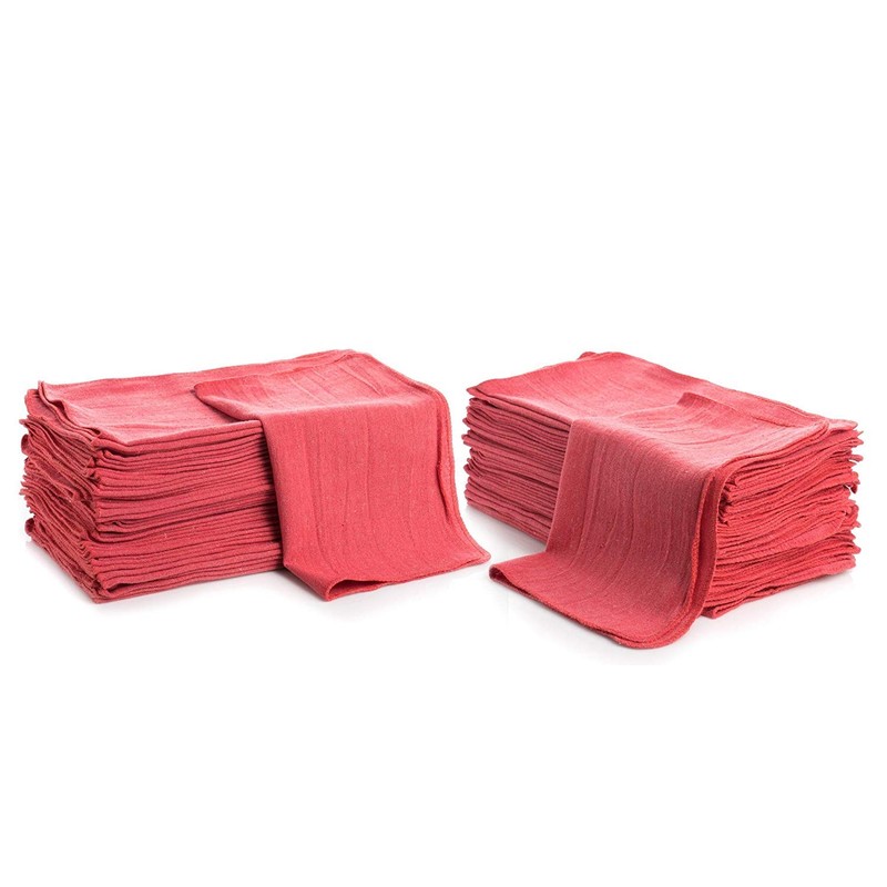 Simpli-Magic Cotton Shop Towels, Commercial Grade, Red, 145 Pack, Size: