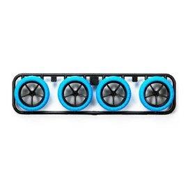 Tamiya Hard Barrel Tires (Blue) Specially-Designed for Mini 4WDs w/ Carbon-Reinforced Large-Diameter Narrow Wheels