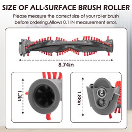 Coodss Replacement Roller Brush Kit Compatible with Shark NV800,NV800W,NV801,NV801Q,NV803,UV810,HV380,HV381,HV382,HV384 Vacuum Cleaner (1 Soft Roller Brush + 1 All-Surface Roller Brush)