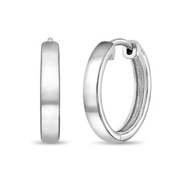 925 Sterling Silver Classic 13mm Plain Polished Huggie Hoop Earrings For Preteens and Teen Girls - Casual and Simple Everyday Hoop Earrings for Young Girls - Lightweight Teen Hoop Earrings