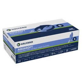 HALYARD AQUASOFT* Nitrile Exam Gloves, Powder-Free, 3.1 mil, Small, 43933 (Case of 3000)