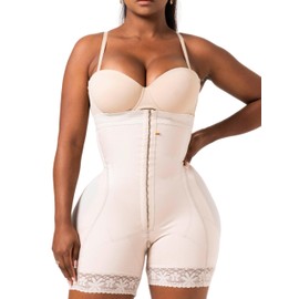 Snatched Body Stage 3 Faja Post Surgery Shapewear Bodysuit for Women Tummy Control Beige Size: M