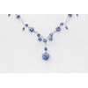 Faship Gorgeous Blue Rhinestone Crystal Floral Necklace Earrings Set -