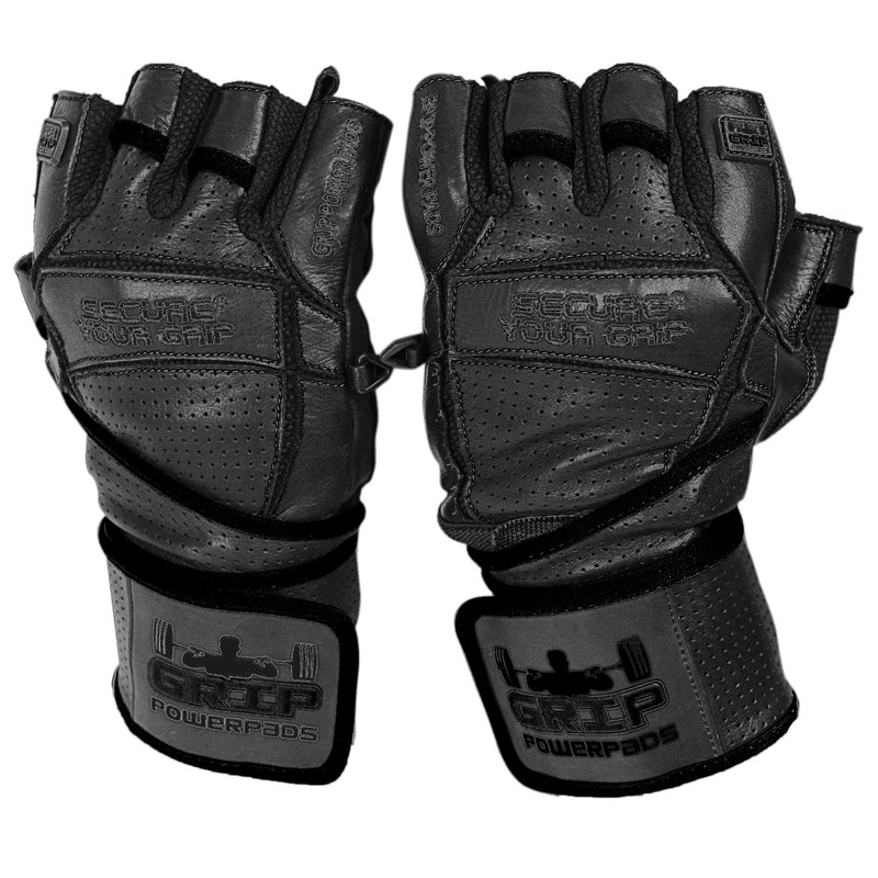 Elite Leather Gym Gloves with Built in 2" Wide Wrist