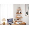 OAKERLAND Oak Floating Corner Shelf with Hidden Cables Channel, Solid