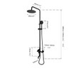 Washly 8" Black Rain Shower Faucet Set Round Jets Handheld