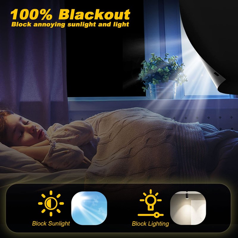 Portable Blackout Curtains, 35" x 72" Blackout Window Cover, Temporary